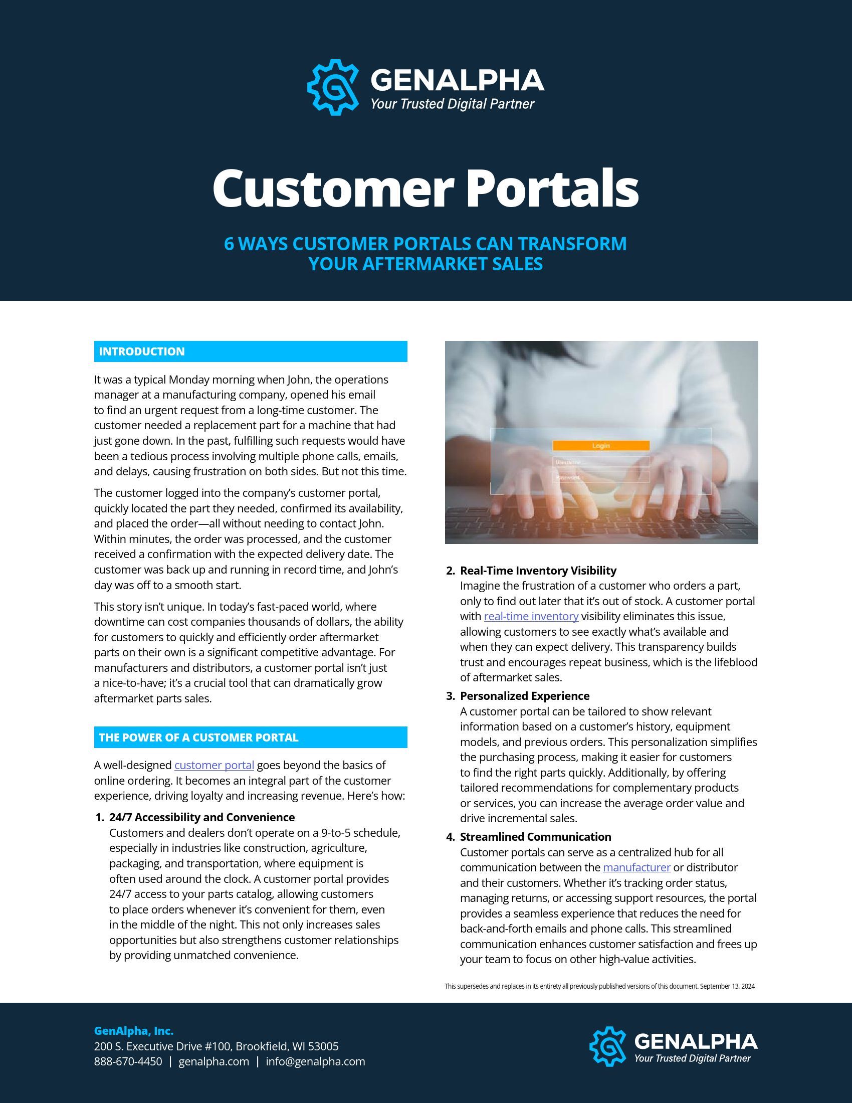 GenAlpha - Customer Portals